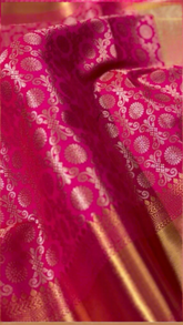 Pink and Gold Tissue Silk Saree